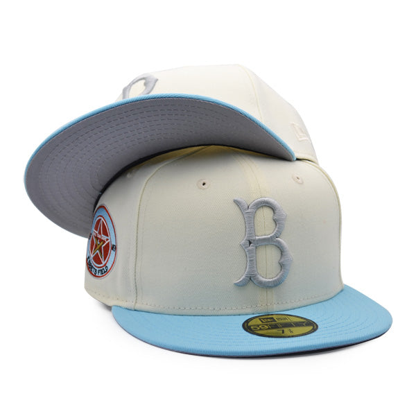Brooklyn Dodgers 1949 ALL-STAR GAME Exclusive New Era 59Fifty Fitted Hat  - Chrome/Sky/Silver