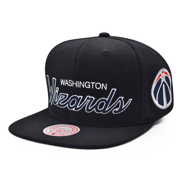 Washington Wizards Mitchell & Ness TEAM SCRIPT 2Tone Snapback Hat - Black/Navy