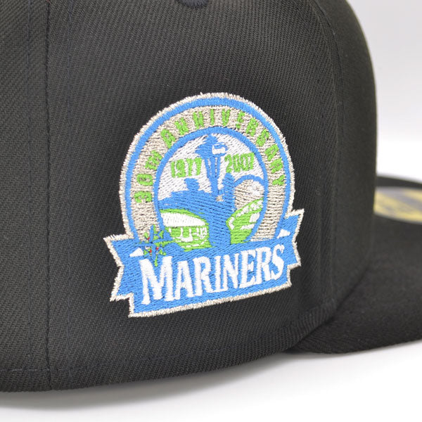 Seattle Mariners 30th Anniversary THE GALAXY Exclusive New Era 59Fifty Fitted Hat - Black/Dolphin Blue