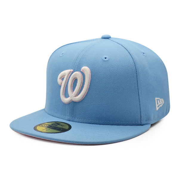 Washington Nationals 2019 WORLD SERIES CHAMPIONS Exclusive New Era 59Fifty Fitted Hat - Sky/Pink