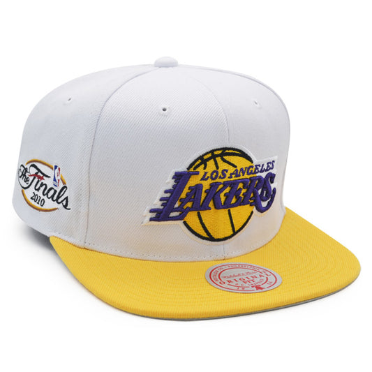 Los Angeles Lakers 2010 NBA Finals Champions Mitchell & Ness Snapback Hat - White/Yellow