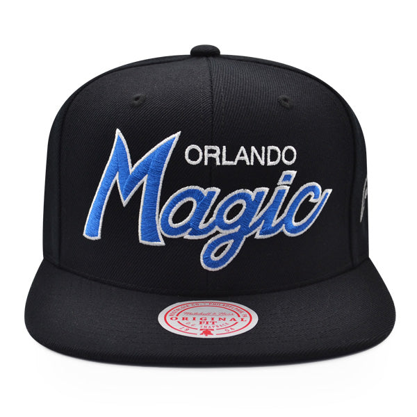 Orlando Magic Mitchell & Ness TEAM SCRIPT Snapback Hat - Black/Royal
