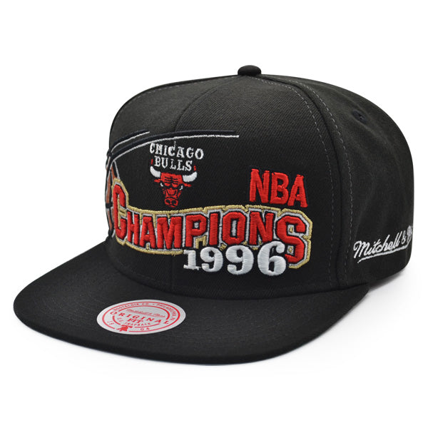 Jordan Days HWC Exclusive Mitchell & Ness Chicago Bulls 1996 NBA Champions Locker Room WAVE Snapback Hat - Black