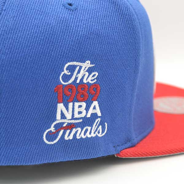 Detroit Pistons 1989 NBA Finals Champions Mitchell & Ness Snapback Hat - Royal/Red