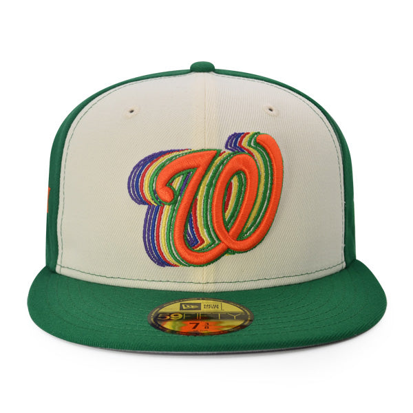 Washington Nationals 10 Year Anniversary PRISM Exclusive New Era 59Fifty Fitted Hat - Chrome/Kelly