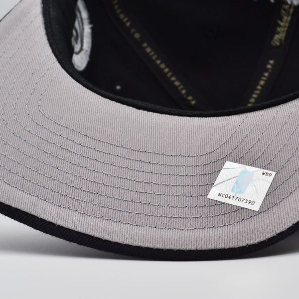 Brooklyn Nets Mitchell & Ness TEAM SCRIPT Snapback Hat - Black/Gray
