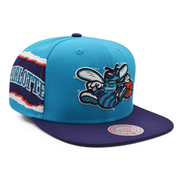 Charlotte Hornets Mitchell & Ness JUMBOTRON Snapback Hat - Vice Blue/Purple
