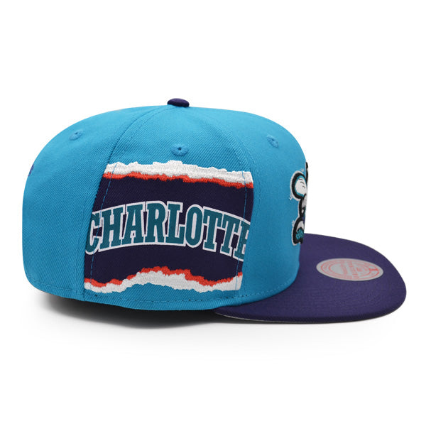 Charlotte Hornets Mitchell & Ness JUMBOTRON Snapback Hat - Vice Blue/Purple