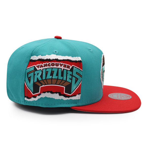 Vancouver Grizzlies Mitchell & Ness JUMBOTRON Snapback Hat - Teal/Red