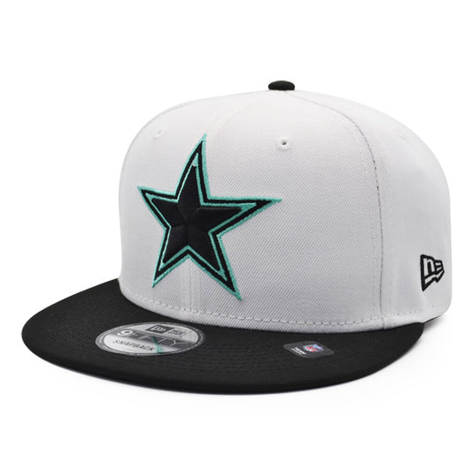 Dallas Cowboys New Era NFL TOP 2TONE 9FIFTY Snapback Hat - White/Black/Turquoise