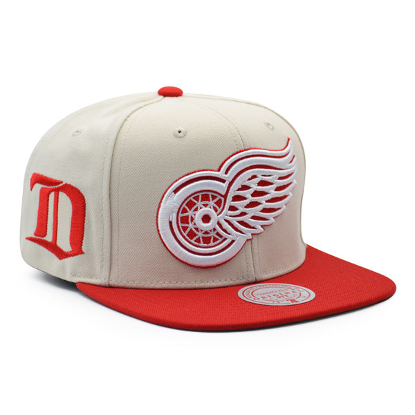 Detroit Red Wings Mitchell & Ness NHL CHROME TIME Snapback Adjustable Hat - Chrome/Red