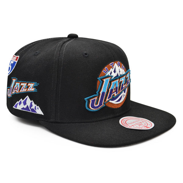 Utah Jazz HWC Mitchell & Ness HYPERLOCAL Snapback NBA Hat- Black