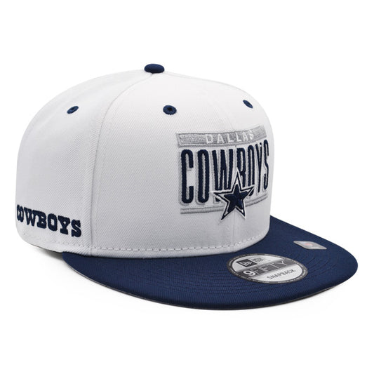 Dallas Cowboys New Era RETRO TITLE 9Fifty Snapback NFL Hat - White/Navy