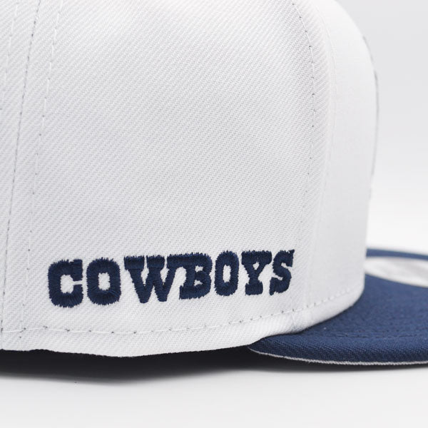 Dallas Cowboys New Era RETRO TITLE 9Fifty Snapback NFL Hat - White/Navy