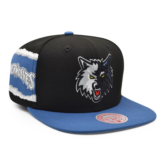 Minnesota Timberwolves Mitchell & Ness JUMBOTRON Snapback Hat - Black/Blue