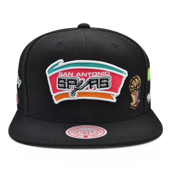 San Antonio Spurs HWC Mitchell & Ness HYPERLOCAL Snapback NBA Hat- Black