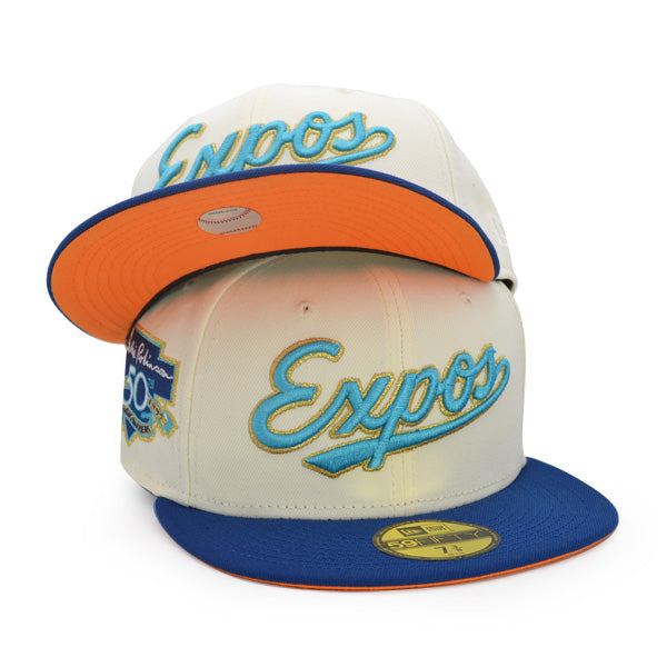 Montreal Expos JACKIE ROBINSON 50TH Exclusive New Era 59Fifty Fitted Hat – Chrome/Song Bird Blue