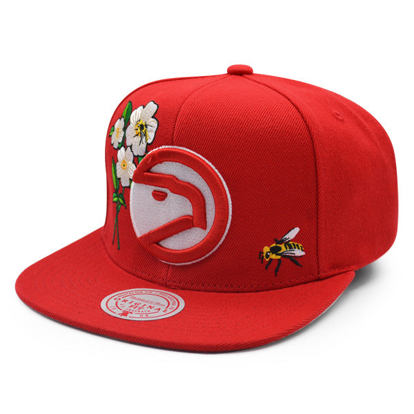 Atlanta Hawks Mitchell & Ness FLOWER TIME Snapback NBA Hat - Red