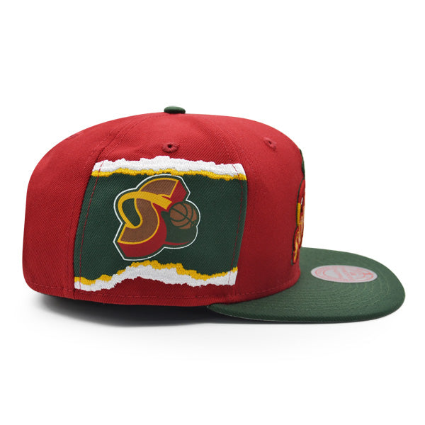 Seattle Supersonics Mitchell & Ness JUMBOTRON Snapback Hat - Maroon/Green