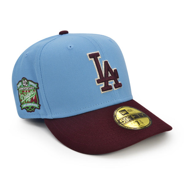 Los Angeles Dodgers 40th ANNIVERSARY Exclusive New Era 59Fifty Fitted Hat –Sky/Maroon