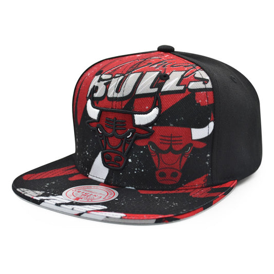 Chicago Bulls Mitchell & Ness HYPER LOOPS Snapback Hat - Black/Red