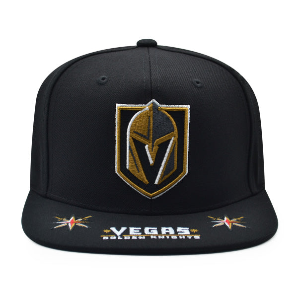 Vegas Golden Knights Mitchell & Ness NHL HAT TRICK Snapback Adjustable Hat - Black/Gold