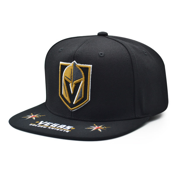 Vegas Golden Knights Mitchell & Ness NHL HAT TRICK Snapback Adjustable Hat - Black/Gold