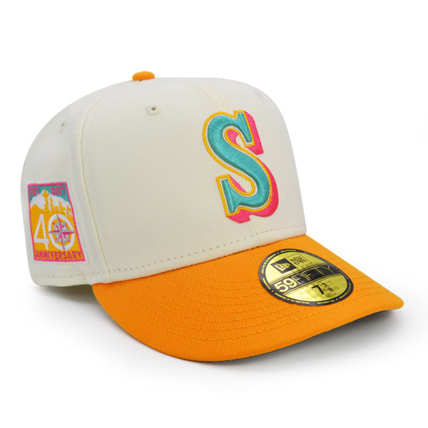 Seattle Mariners 40th ANNIVERSARY Exclusive New Era 59Fifty Fitted Hat –Chrome/R-Gold
