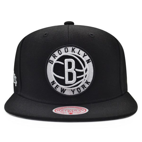 Brooklyn Nets Mitchell & Ness INVERTED LOGO Snapback NBA Hat - Black