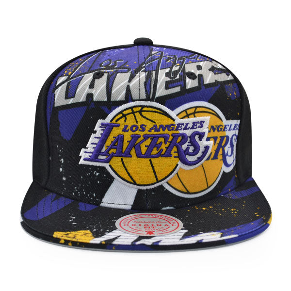 Los Angeles Lakers Mitchell & Ness HYPER LOOPS Snapback Hat - Black/Purple