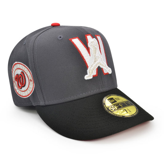 Washington Senators Alternate Logo PITCHER Exclusive New Era 59Fifty Fitted Hat  - Graphite/Black
