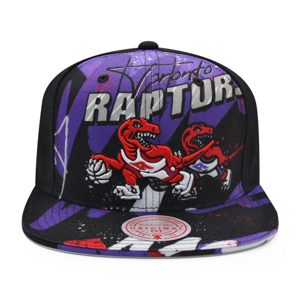 Toronto Raptors Mitchell & Ness HYPER LOOPS Snapback Hat - Black/Purple