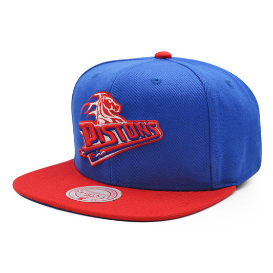 Detroit Pistons Mitchell & Ness HWC RELOAD Snapback Hat - Royal/Red
