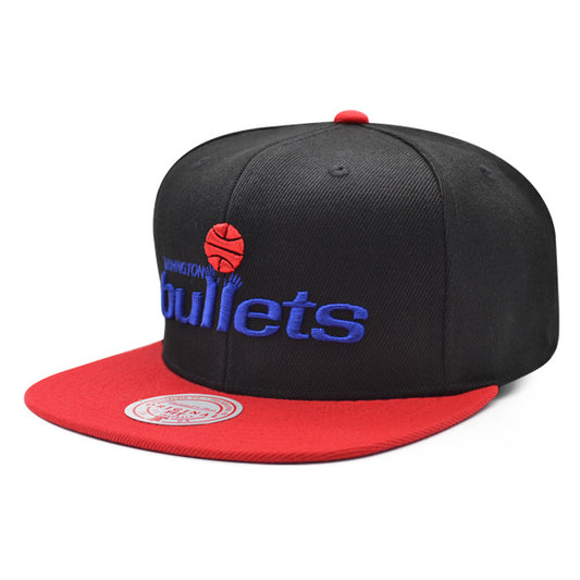 Washington Bullets Mitchell & Ness HWC RELOAD Snapback Hat - Black/Red/Blue