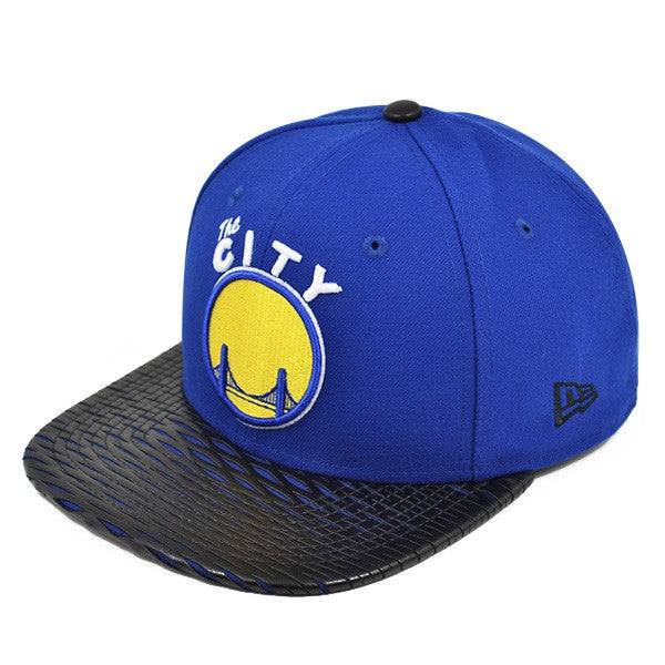 Golden State Warriors LEATHER RIP SNAPBACK 9Fifty New Era NBA Hat