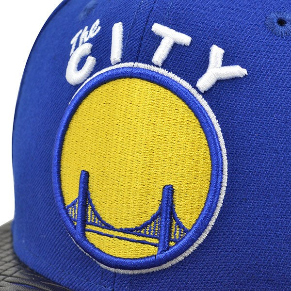 Golden State Warriors LEATHER RIP SNAPBACK 9Fifty New Era NBA Hat