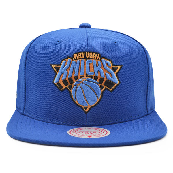 New York Knicks 1973 NBA FINALS Mitchell & Ness INVERTED LOGO Snapback Hat - Royal/Orange