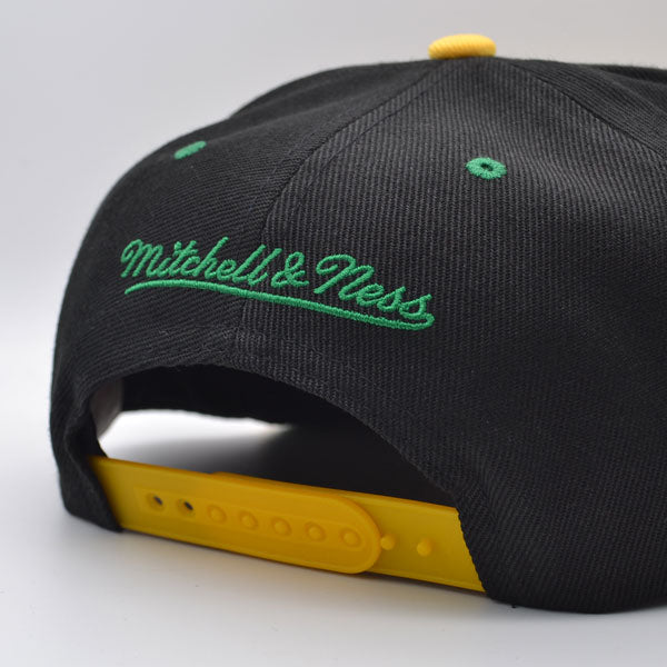 Seattle Supersonics Mitchell & Ness HWC RELOAD Snapback Hat - Black/Yellow/Green