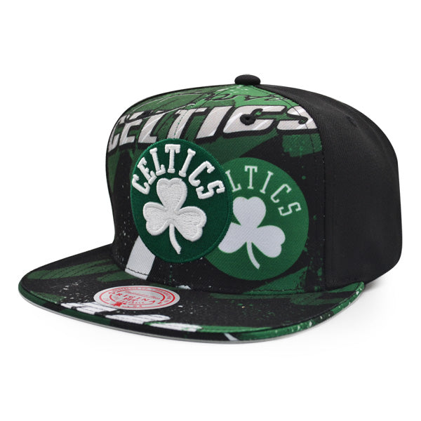 Boston Celtics Mitchell & Ness HYPER LOOPS Snapback Hat - Black/Green