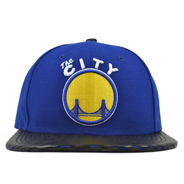 Golden State Warriors LEATHER RIP SNAPBACK 9Fifty New Era NBA Hat