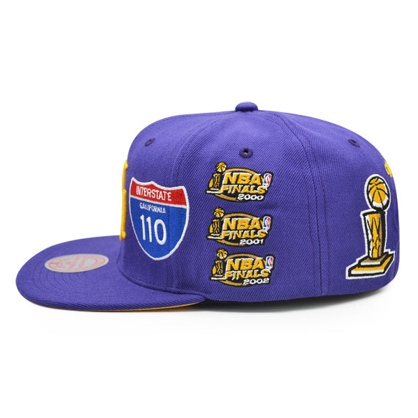 Los Angeles Lakers Mitchell & Ness NBA CHAMP PATCH UP Snapback - Purple