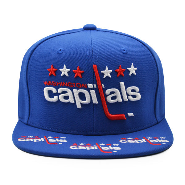 Washington Capitals Mitchell & Ness NHL HAT TRICK Snapback Adjustable Hat - Royal/Red