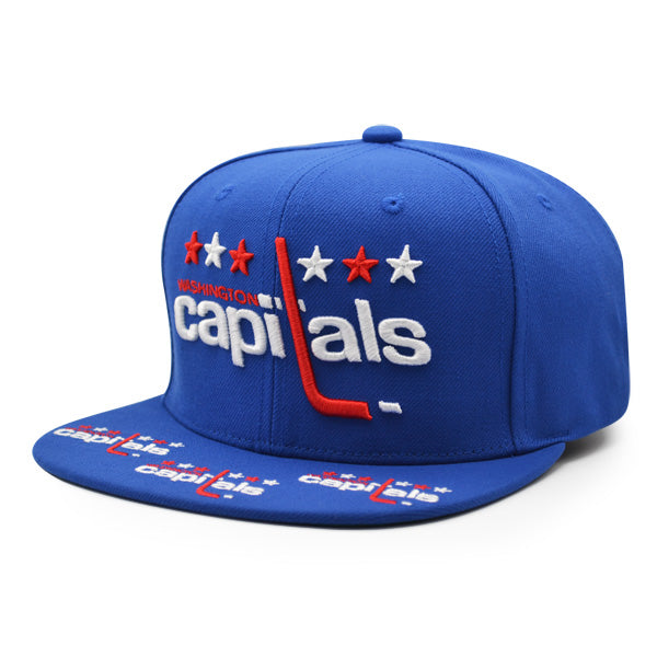 Washington Capitals Mitchell & Ness NHL HAT TRICK Snapback Adjustable Hat - Royal/Red