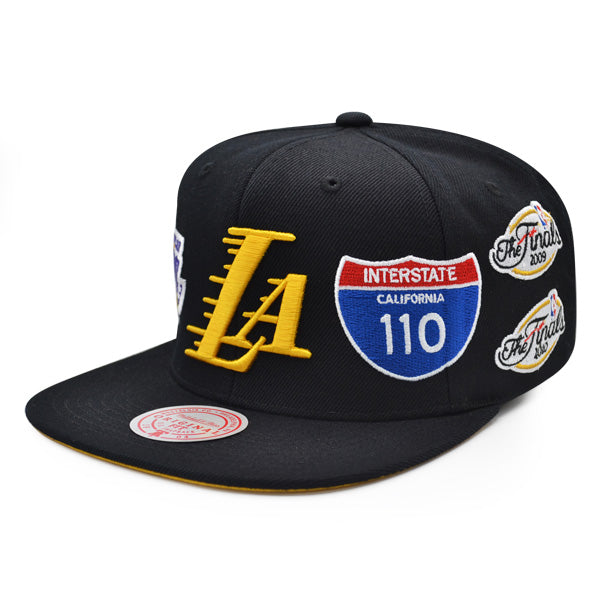 Los Angeles Lakers Mitchell & Ness NBA CHAMP PATCH UP Snapback - Black