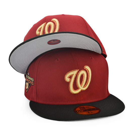 Washington Nationals 2019 WORLD SERIES CHAMPIONS Exclusive New Era 59Fifty Fitted Hat - Brick/Black