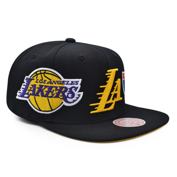 Los Angeles Lakers Mitchell & Ness NBA CHAMP PATCH UP Snapback - Black