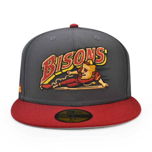 Buffalo Bisons 25th ANNIVERSARY Exclusive New Era 59Fifty Fitted Hat – Dark Graphite/HRed