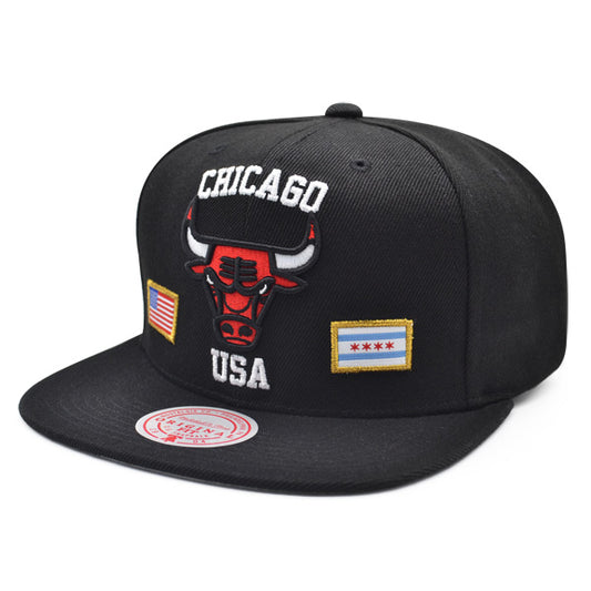 Chicago Bulls Mitchell & Ness CITY PRIDE Snapback NBA Hat - Black
