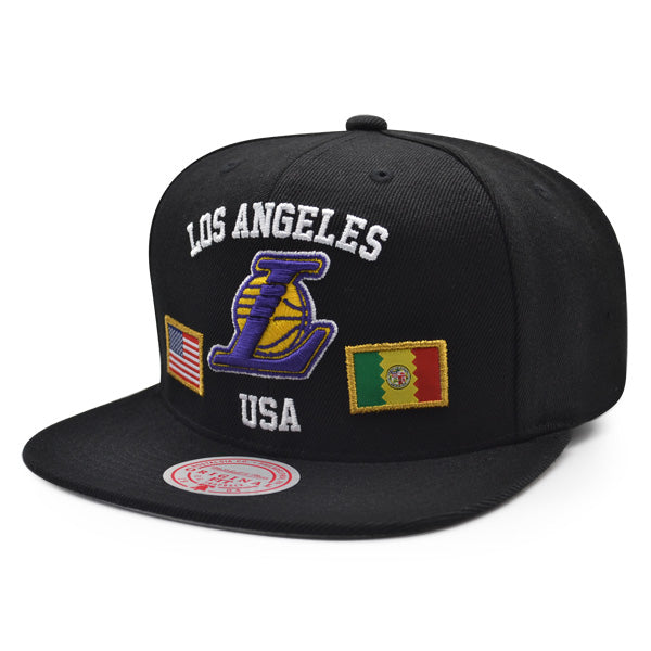 Los Angeles Lakers Mitchell & Ness CITY PRIDE Snapback NBA Hat - Black