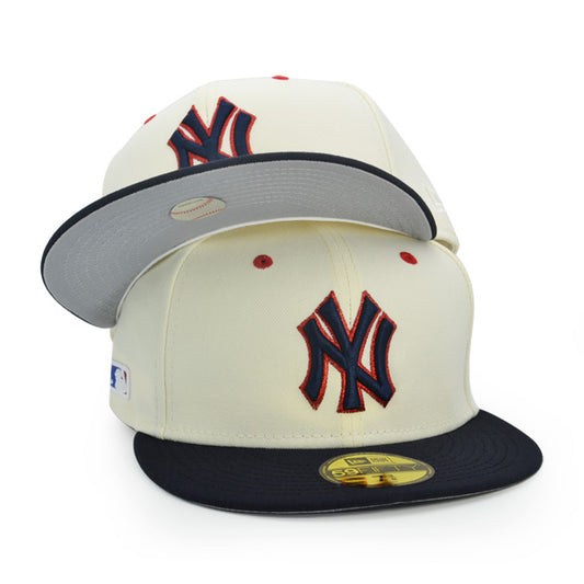 New York Yankees SIDE BATTY Exclusive New Era 59Fifty Fitted Hat  - Chrome/Navy